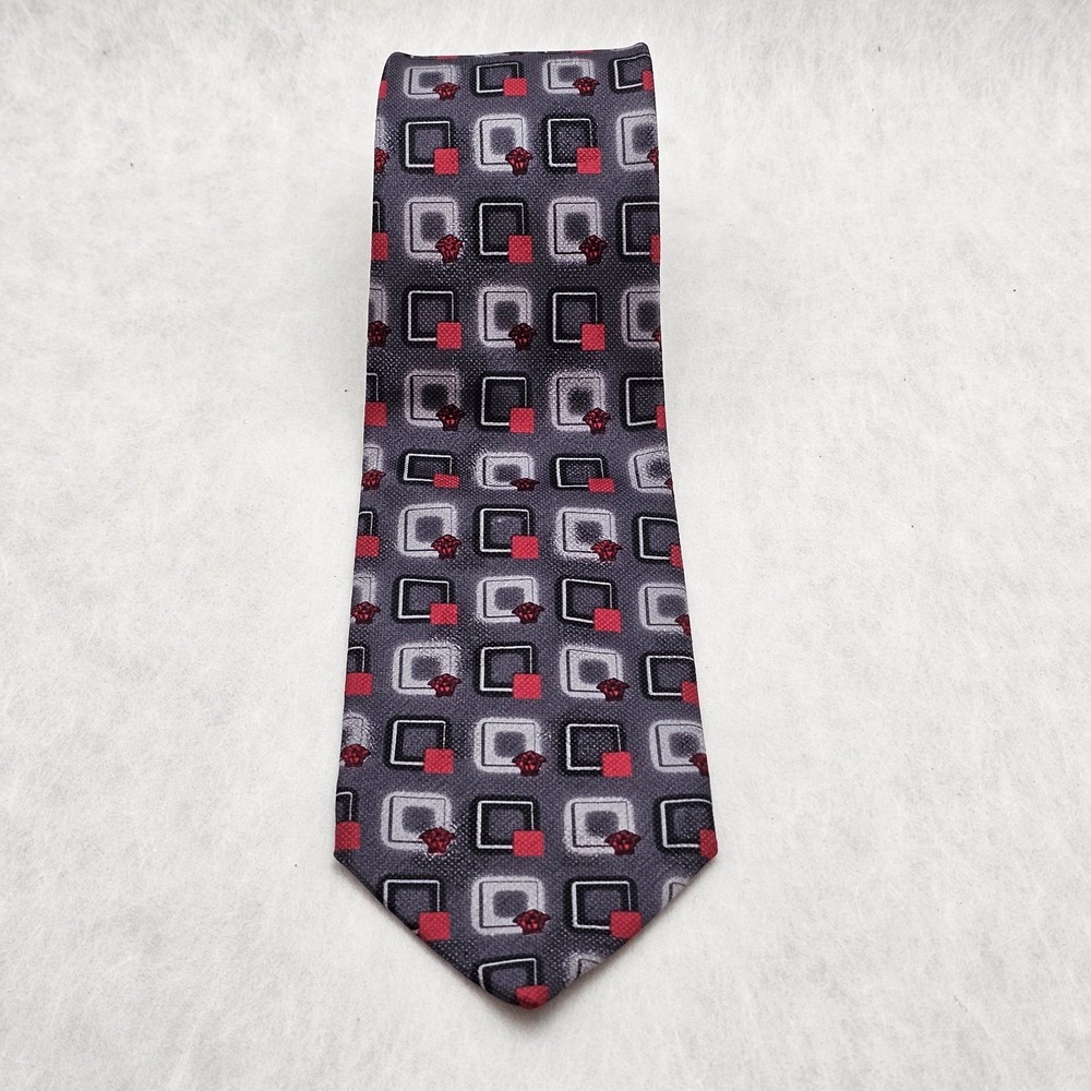 Vintage Gianni Versace Men's Plaid Silk Tie 57.25" Long 3.5" Wide Made in Italy